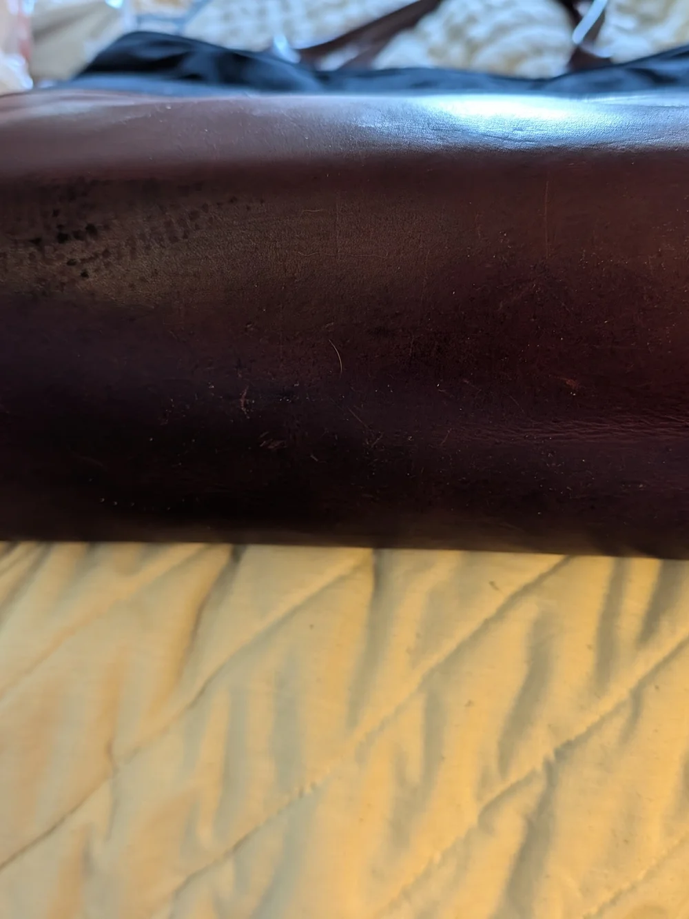 R. Riveter Black Canvas & Brown Leather Tote Bag